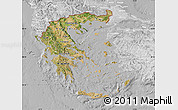 Satellite Map of Greece, lighten, desaturated