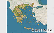 Satellite Map of Greece, lighten, land only