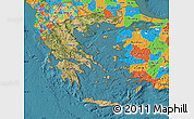 Satellite Map of Greece, political outside, satellite sea