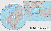 Gray Location Map of Lesvos