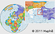 Political Location Map of Lesvos, highlighted country