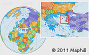 Political Location Map of Lesvos, highlighted parent region