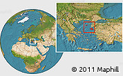 Satellite Location Map of Lesvos
