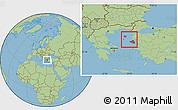 Savanna Style Location Map of Lesvos