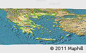 Physical Panoramic Map of Greece, satellite outside