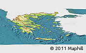 Physical Panoramic Map of Greece, single color outside, satellite sea