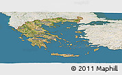 Satellite Panoramic Map of Greece, lighten, land only