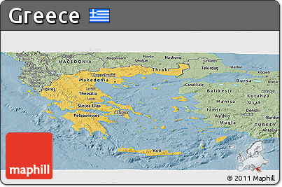 Savanna Style Panoramic Map of Greece