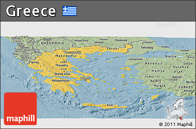 Savanna Style Panoramic Map of Greece