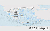 Silver Style Panoramic Map of Greece, single color outside