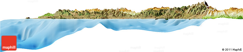 Satellite Horizon Map of Messinia, physical outside