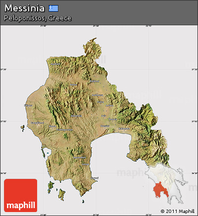 Satellite Map of Messinia, cropped outside