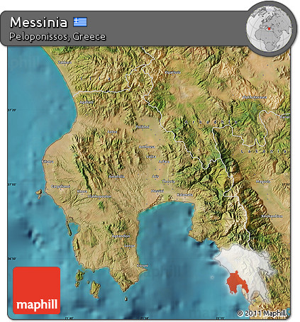 Satellite Map of Messinia