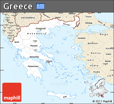 Classic Style Simple Map of Greece