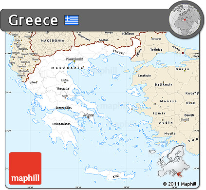 Classic Style Simple Map of Greece