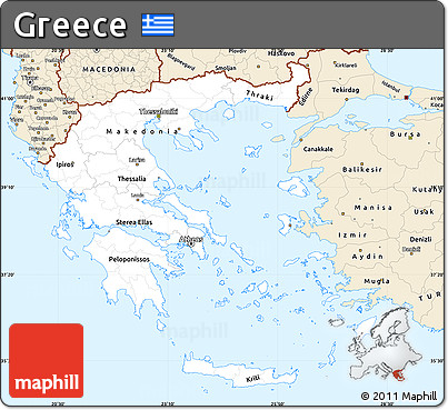 Classic Style Simple Map of Greece