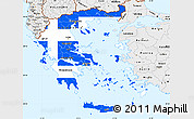 Flag Simple Map of Greece, single color outside, borders and labels