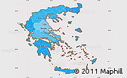 Political Shades Simple Map of Greece, cropped outside