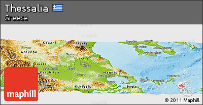 Physical Panoramic Map of Thessalia