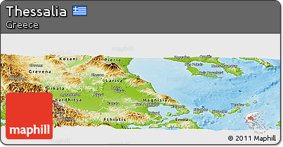 Physical Panoramic Map of Thessalia