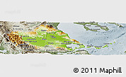 Physical Panoramic Map of Thessalia, semi-desaturated