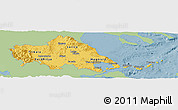 Savanna Style Panoramic Map of Thessalia, single color outside