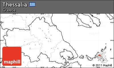 Blank Simple Map of Thessalia, no labels