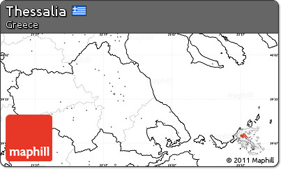 Blank Simple Map of Thessalia, no labels