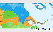 Political Simple Map of Thessalia, political shades outside