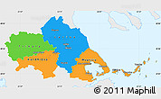 Political Simple Map of Thessalia, single color outside