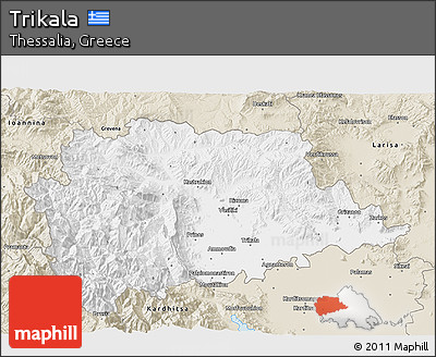 Classic Style 3D Map of Trikala