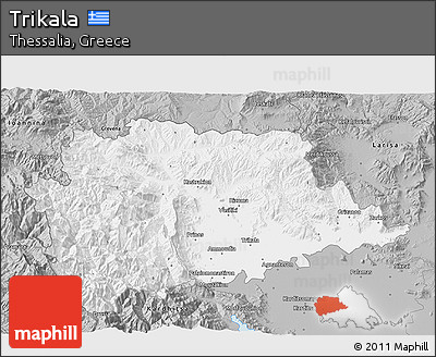 Gray 3D Map of Trikala