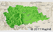 Political 3D Map of Trikala, shaded relief outside