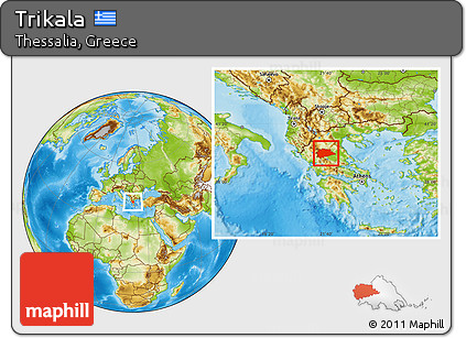 Physical Location Map of Trikala