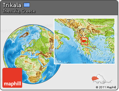 Physical Location Map of Trikala