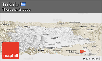 Classic Style Panoramic Map of Trikala