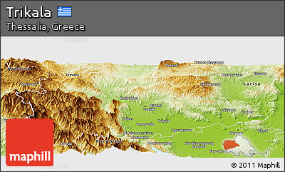 Physical Panoramic Map of Trikala
