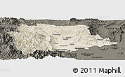 Shaded Relief Panoramic Map of Trikala, darken