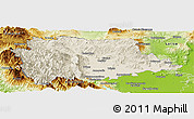 Shaded Relief Panoramic Map of Trikala, physical outside