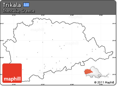 Blank Simple Map of Trikala, cropped outside, no labels