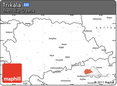 Blank Simple Map of Trikala