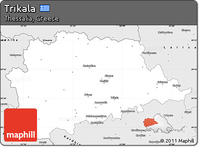 Silver Style Simple Map of Trikala