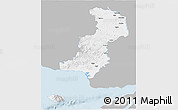 Gray 3D Map of Evros, single color outside