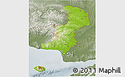 Physical 3D Map of Evros, semi-desaturated