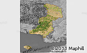 Satellite 3D Map of Evros, desaturated
