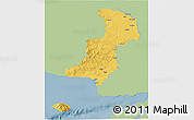 Savanna Style 3D Map of Evros, single color outside