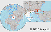Gray Location Map of Evros, highlighted country, highlighted parent region