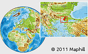 Physical Location Map of Evros, highlighted parent region