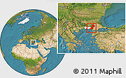 Satellite Location Map of Evros, highlighted parent region
