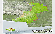 Physical Panoramic Map of Evros, semi-desaturated